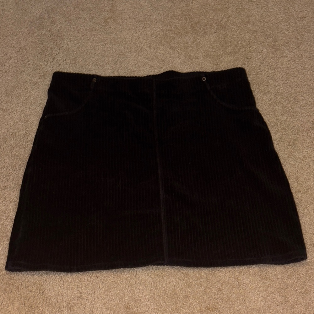 HUE Black Corduroy Mini Skirt